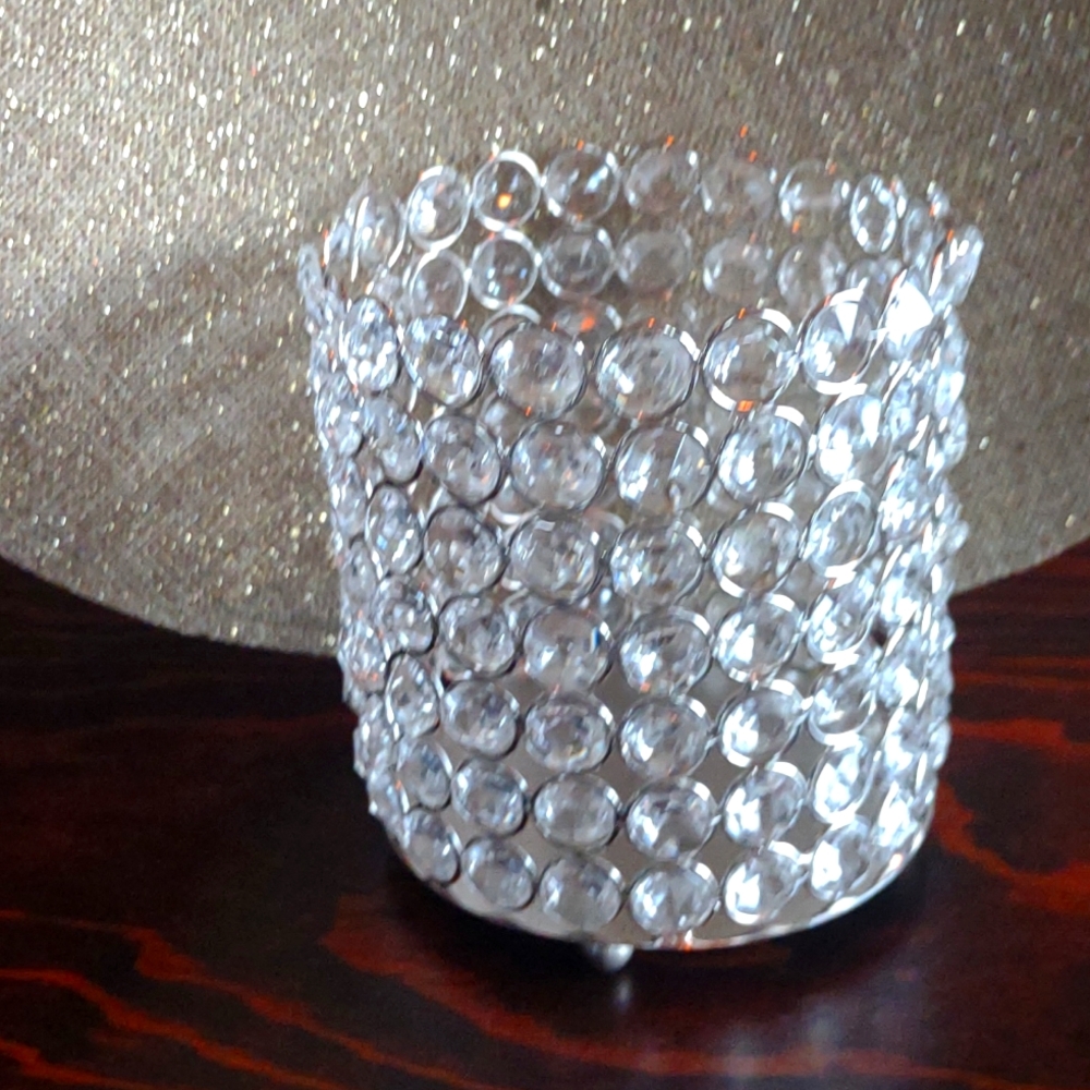 Nanette Lepore glam crystal beaded candle holder